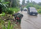 Respon Cepat TNI : Prajurit Kodim 0212/TS Bantu Penanganan Bencana di Mandailing Natal